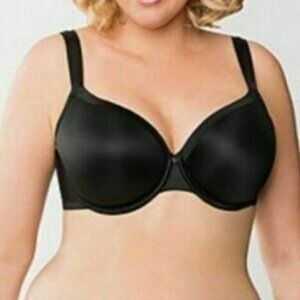 Lane Bryant Cacique Women Bra French Full Coverage Lightly Lined 46DD Black NEW